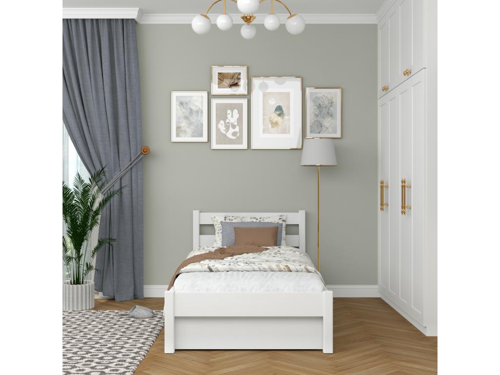Letto bianco, 100 x 180 cm