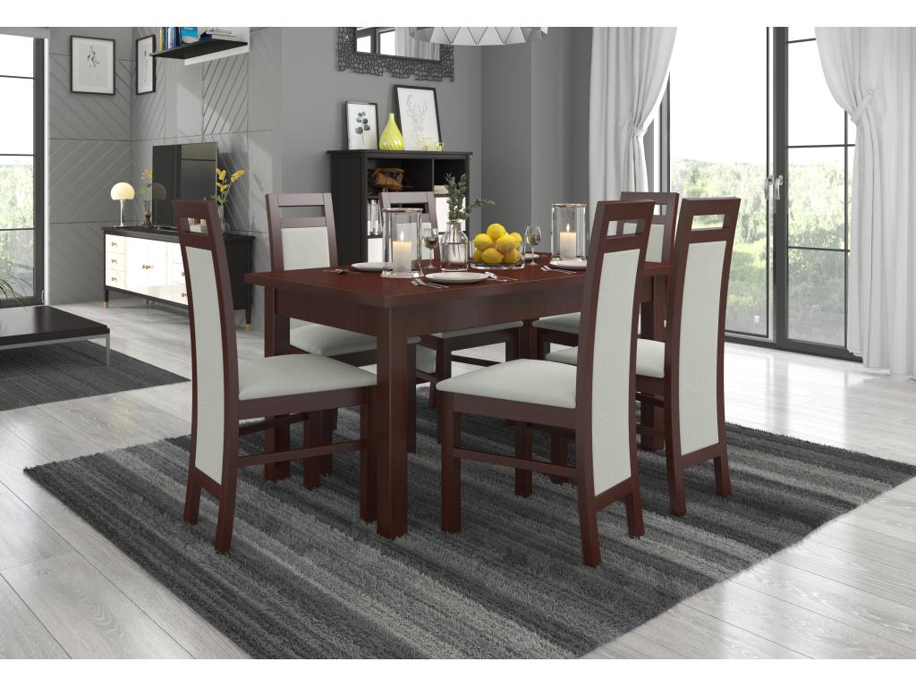 Sedia Mobenze Noyer foncé e tessuto tessuto Mobenze-Tissu 27126 WKWY61018