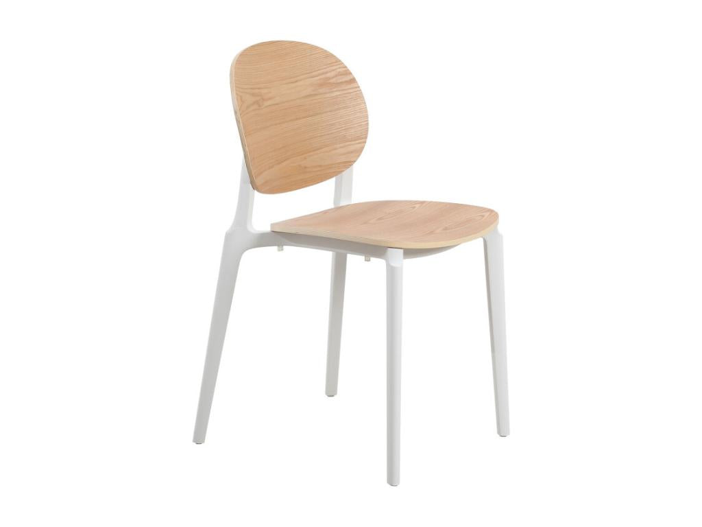 Sedia biancaassise et dossier in legno naturale JKCM36471