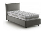 Lit simple Luxameub Letto contenitore con rivestimento in tessuto Made in Italy Ouverture laterale con materasso 80x190 cm incluso Grigio MAQQ55668
