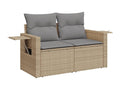 Set da giardino con cuscini 6 pezzi in resina intrecciata beige VSRJ46902