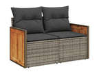Set da giardino con cuscini 13 pezzi in resina intrecciata grigia CGEG16792