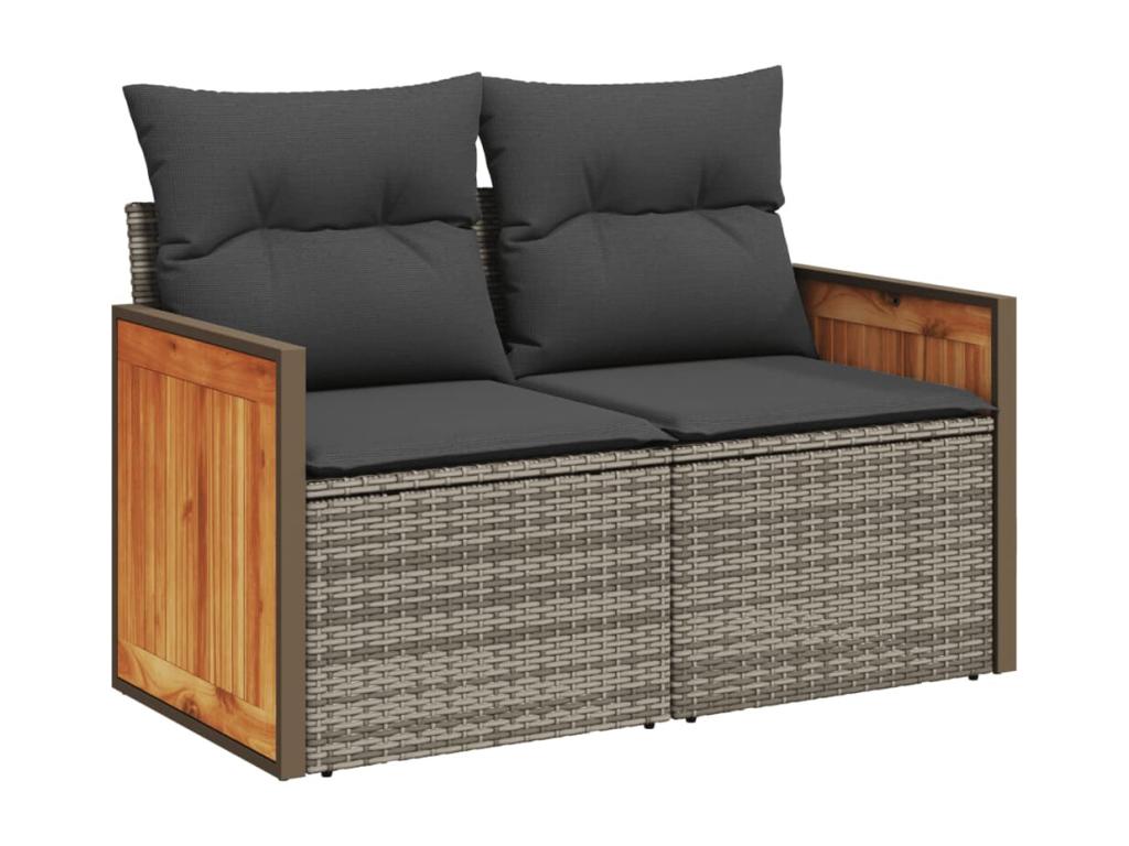 Set da giardino con cuscini 13 pezzi in resina intrecciata grigia CGEG16792