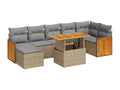 Set da giardino con cuscini 8 pezzi in resina intrecciata beige Mobenze ATOB69324