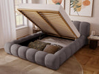 Lampada rembourré con rangement - 180x200 - lampada doppia - Mobenze - grigio - Mobenze WXFY38994