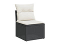 Set da giardino 8 pezzi con cuscini in resina intrecciata nera XMJU69622