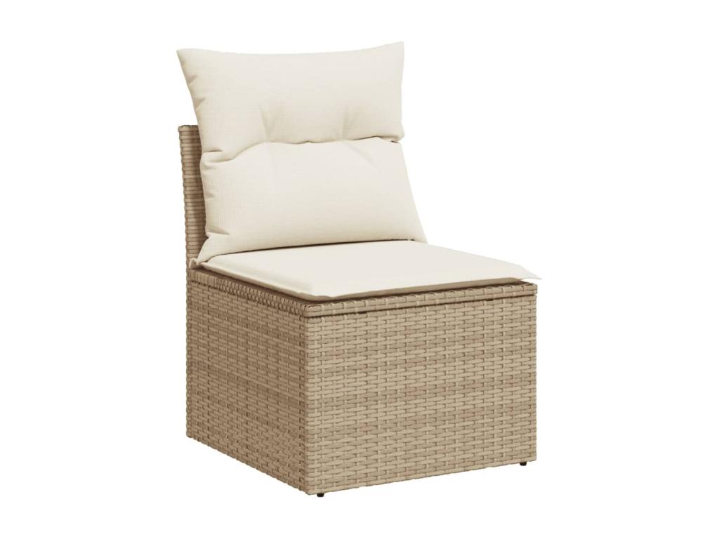 Set da giardino con cuscini 9 pezzi in resina intrecciata beige ZGHZ38281