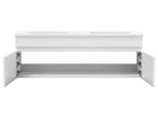Mobile Salle de Bain Bianco 120 cm doppia vasca colonne specchio rotondo LED SDHZ43785
