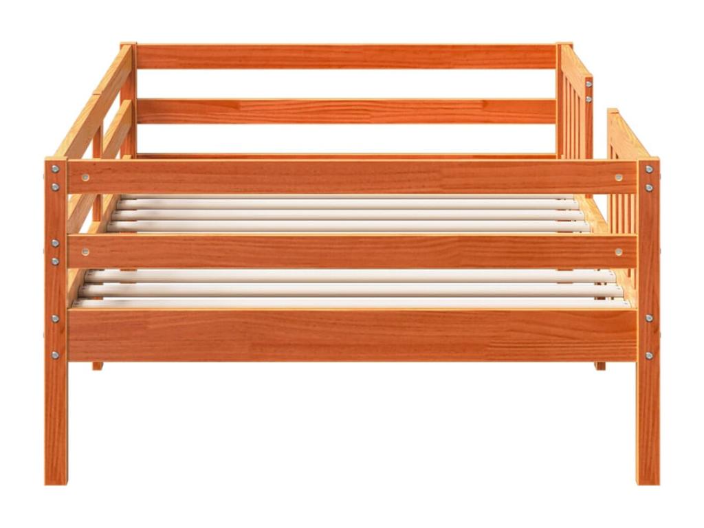 Bed frame cire marron 100x200 cm Mobenze de pin massif DLPP27088