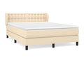 Lit à sommier tapissier con Materasso Crema 140x190 cm Tissu RNWM83827