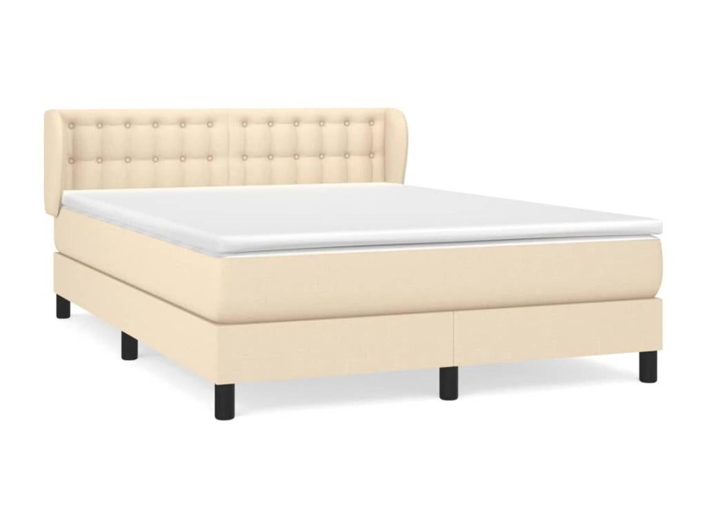 Lit à sommier tapissier con Materasso Crema 140x190 cm Tissu RNWM83827