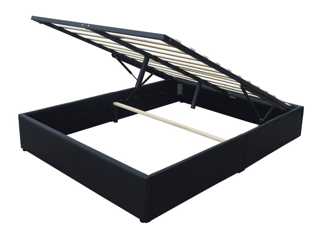 Letto contenitore nero Mobenze 180x200 cm con gambe et 14 Mobenze facile à monter et entretenir AOQV05424