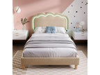Lit simple rembourré - matière lin - beige d197cm×h109cm ZJLH90799