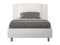 Letto in similpelle bianca, 120 x 210 cm