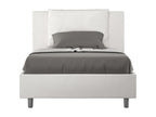 Letto in similpelle bianca, 120 x 210 cm