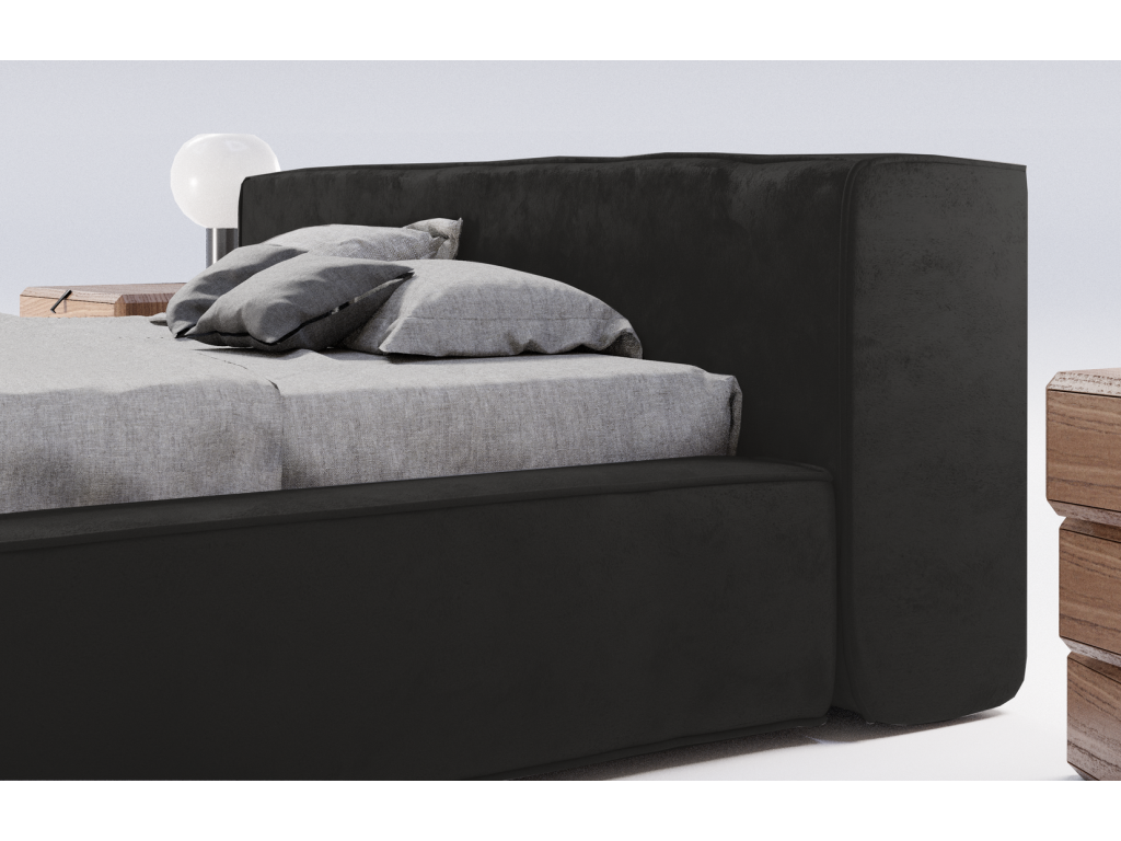 Mobenze Lit double con Rangement 140x200 Bueno - Lit rembourré Sommier à Mobenze Testiera - Nero Mobenze 18 MNLS43137