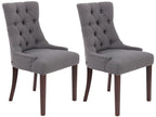 Set di 2 sedie da pranzo - Tissu / Mobenze - Grigio foncé - Mobenze BYYL32080