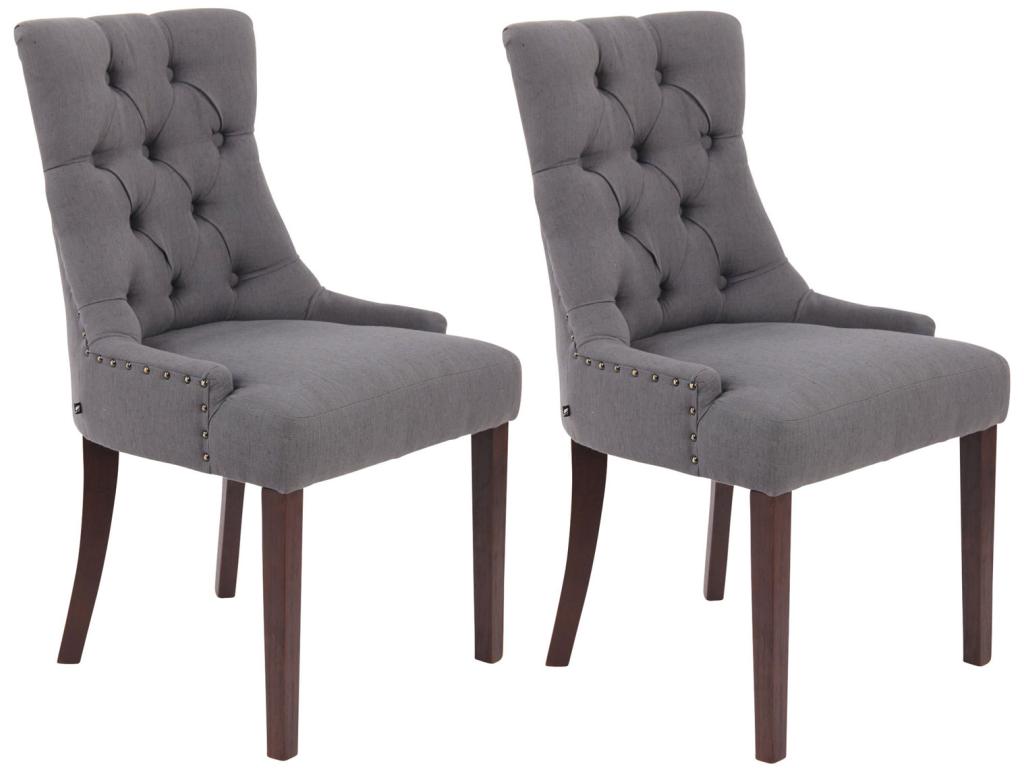 Set di 2 sedie da pranzo - Tissu / Mobenze - Grigio foncé - Mobenze BYYL32080