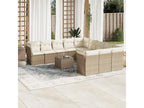 Set da giardino con cuscini 12 pezzi in resina intrecciata beige GIAJ66407