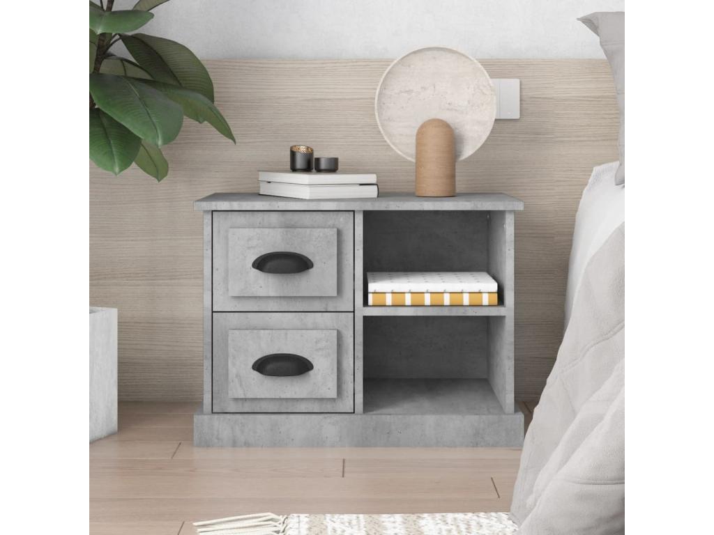 Comodino grigio cemento 60x35,5x45 QJZD36076