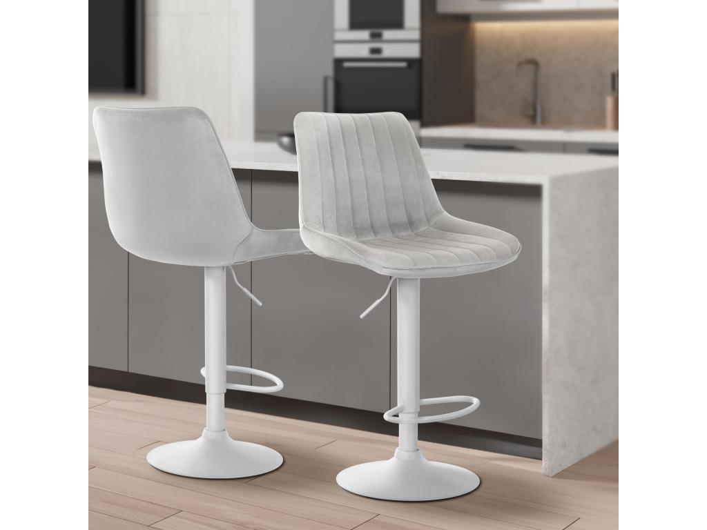 Tabouret de bar - Mobenze / White - Gray - Mobenze KMRL17155