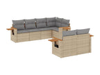 Set da giardino con cuscini 7 pezzi in resina intrecciata beige XKSV53636