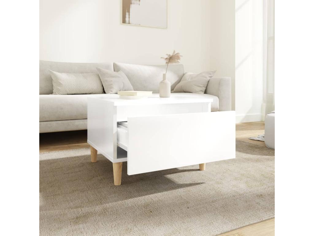 Table d'appoint Bianco brillante 50x46x35 cm Mobenze d'ingénierie SHBH08320