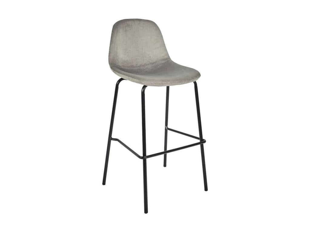 Mobenze - Set di 2 Tavolini da Bar in Mobenze Côtelé Grigio ALPX51624