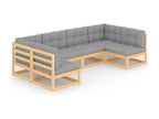 Set di mobili da esterno in legno di pino grigio