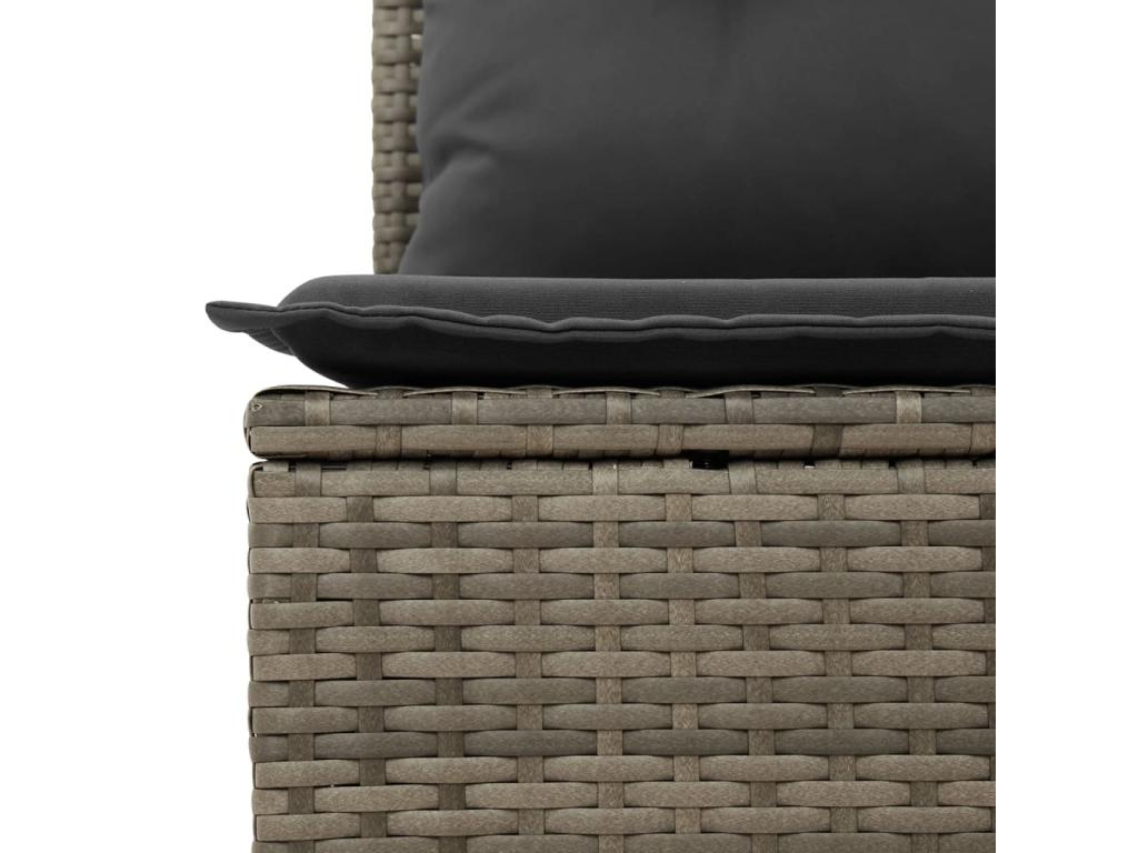 Set da giardino con cuscini 13 pezzi in resina intrecciata grigia YTDT56266