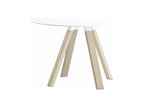 Tavolo rotondo design in Mobenze e gambe in massiccio massiccio naturale Mobenze-Colore Nero-Diametro 129 cm AKDG01324