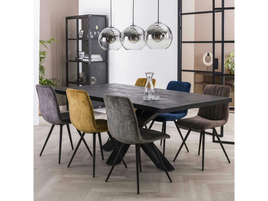 Sedia da sala da pranzo in velluto Luxameub lotto di 2 VYDT59044