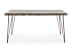 Tavolo da pranzo in acciaio e vetro con carte Mobenze L 160 cm NSVF42926