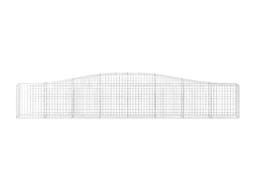 Panieri a gabbioni archi 6 pezzi 400x30x60/80 cm Ferro zincato DJNR97267