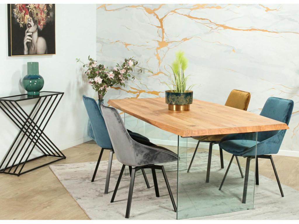 Tavolo allungabile design en Mobenze de chêne huilé et verre 200 cm MESSINE PSSQ45854