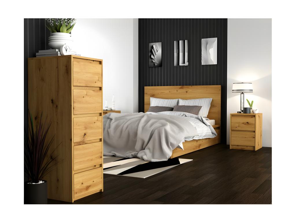 Mobenze - Table de chevet style Mobenze 55x43x40cm - Table de nuit 2 tiroirs - Chevet style moderne - Meuble de rangement moderne NAFX03702