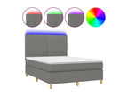Sommier tapissier e materasso et LED Grey foncé 140x190 cm tessuto WOJH95367