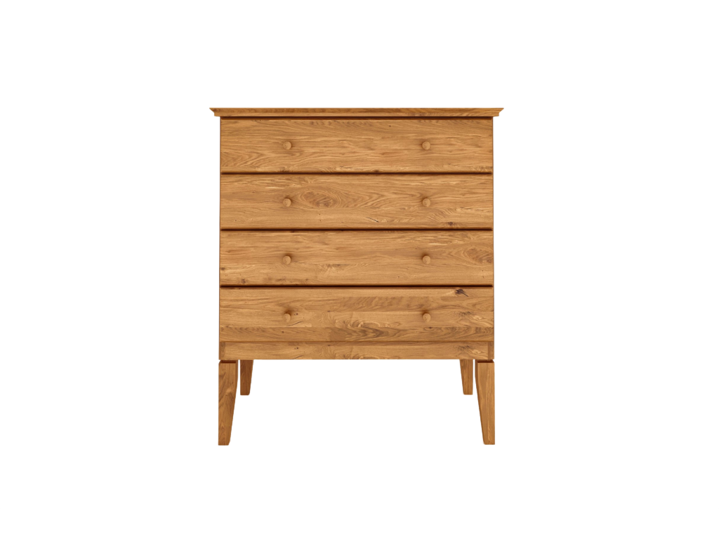 Cassettiera in legno di rovere naturale