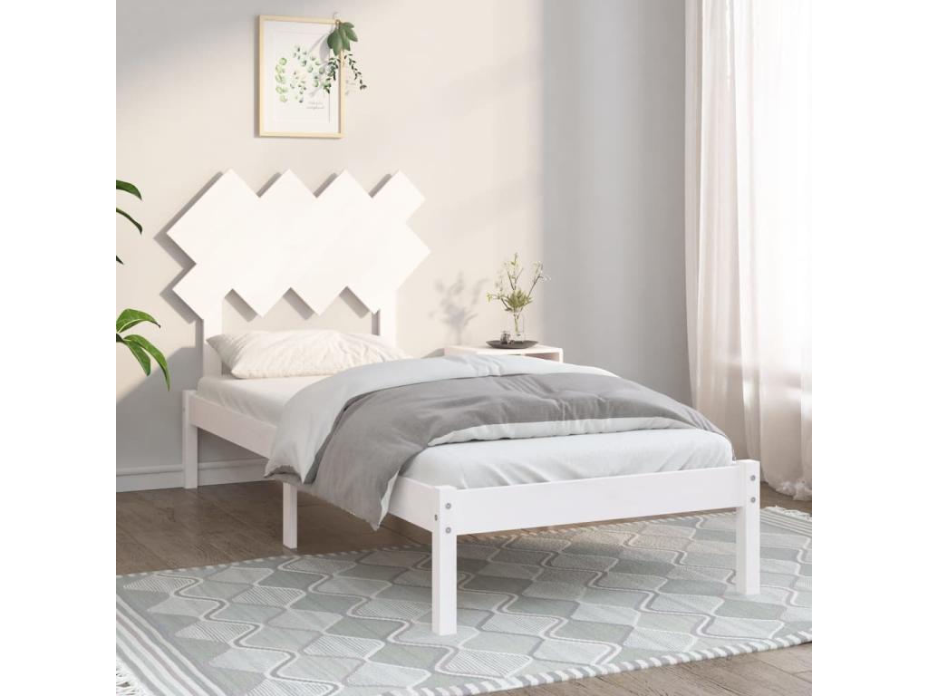 Struttura letto bianca, 90 x 200 cm