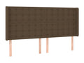 Testiera letto LED Marrone foncé 183x16x118/128 cm Tessuto DJPV88425