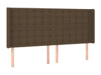 Testiera letto LED Marrone foncé 183x16x118/128 cm Tessuto DJPV88425