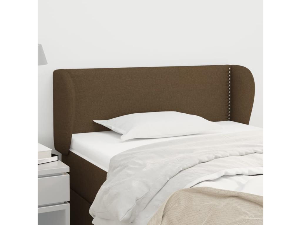 Testiera con oreilles Marrone Foncé 83x23x78/88 cm Tissu MWLM22646