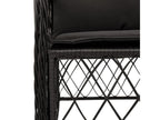 Set da pranzo da giardino 9 pezzi cuscini in resina intrecciata nera CVXS70572