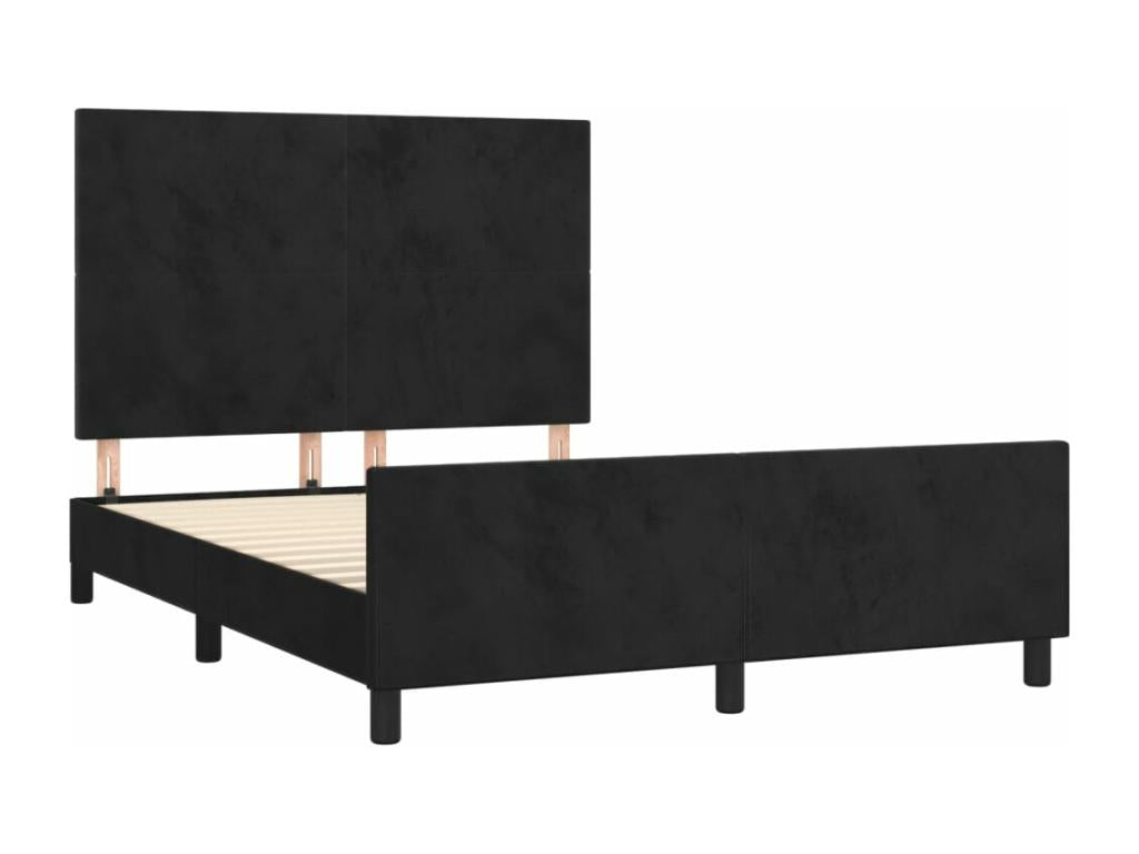 Struttura letto con testiera nera 140x190 cm Mobenze JROR87727