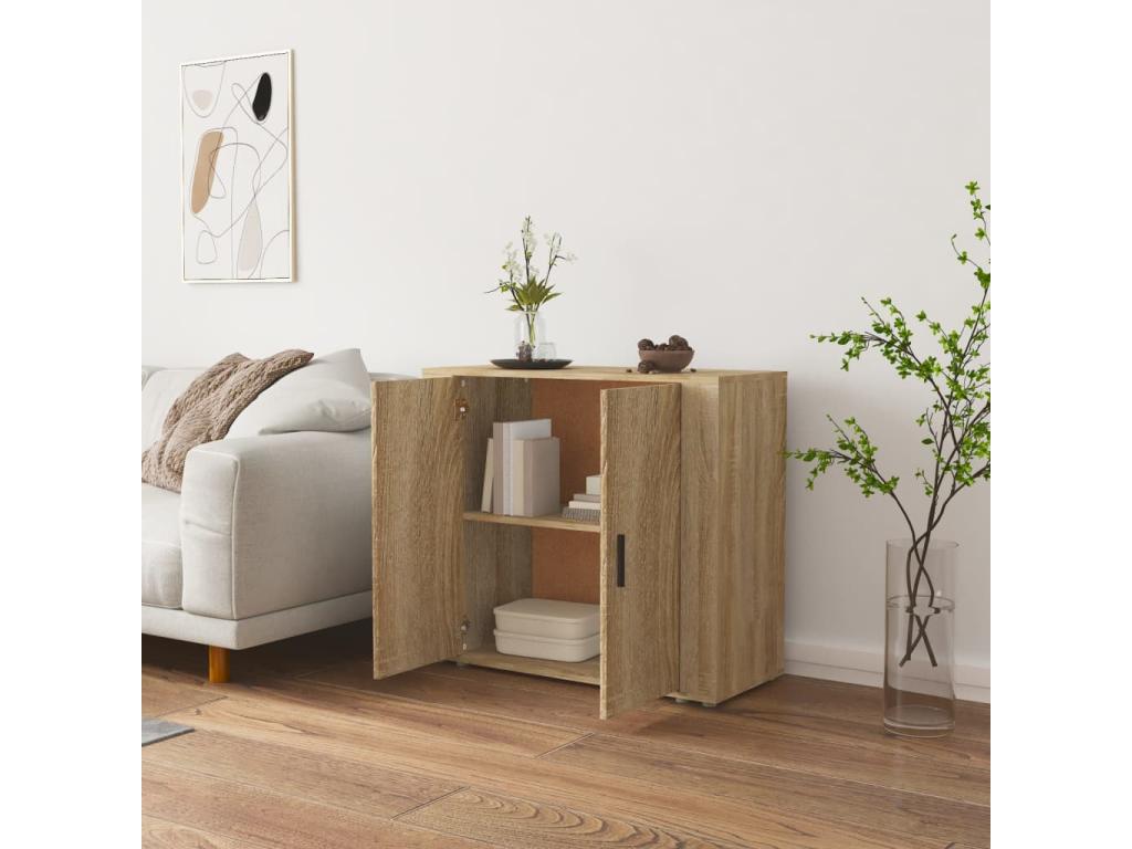 Credenza Chêne Luxameub 80x33x70 cm Bois d'ingénierie BCIR46037