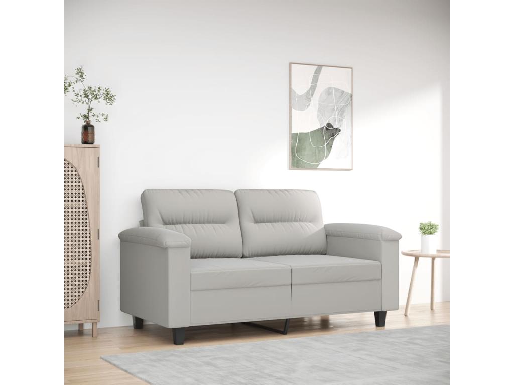 Divano à 2 posti Grigio chiaro 120 cm Tissu microfibra EYYB17248