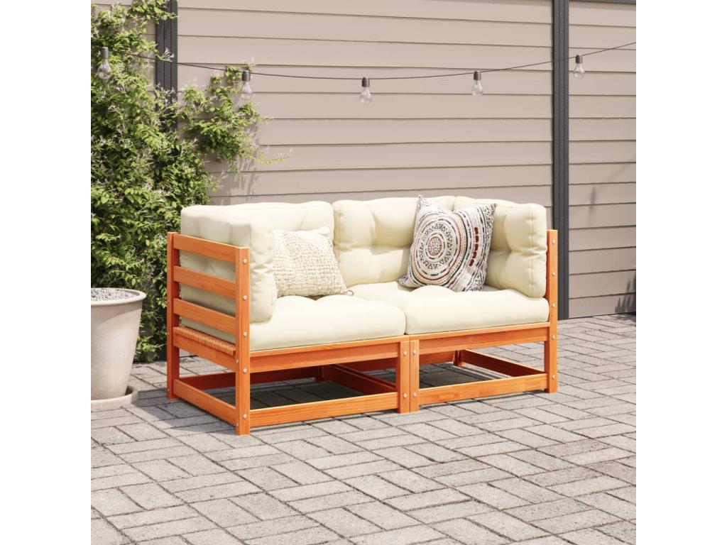 Set da giardino 2 pezzi cire marron Mobenze de pin massif GEWW21109