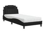 Letto con materasso nero 80x200 similicuir QRWT58149