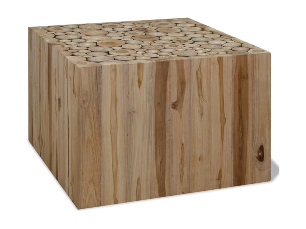 Tavolo basso Teck autentico 50x50x35 cm QSTJ00187