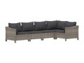 Set di mobili da esterno in vimini intrecciato in resina grigia - dlz1766571904779